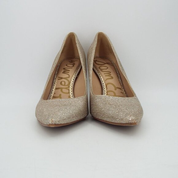 Sam Edelman Hazel Gold Metallic Pointed Toe Pumps Heels Size 6.5M - Picture 4 of 15